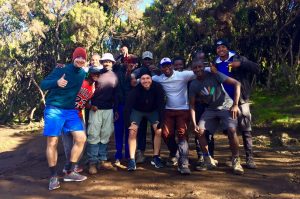 Group photo of the team at Kilimanjaro