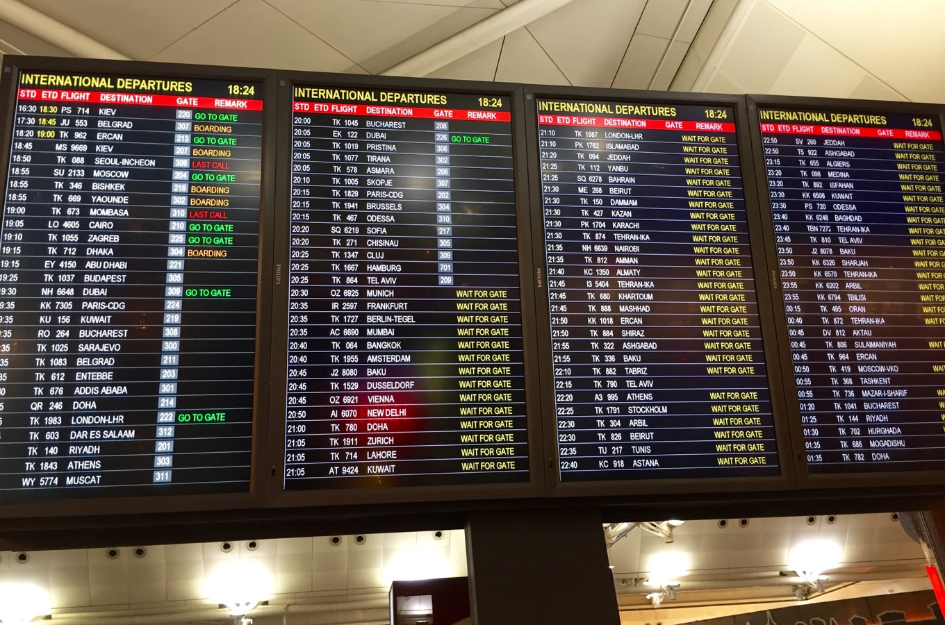 Affichage des horaires de départ des vols depuis l’aéroport de Francfort