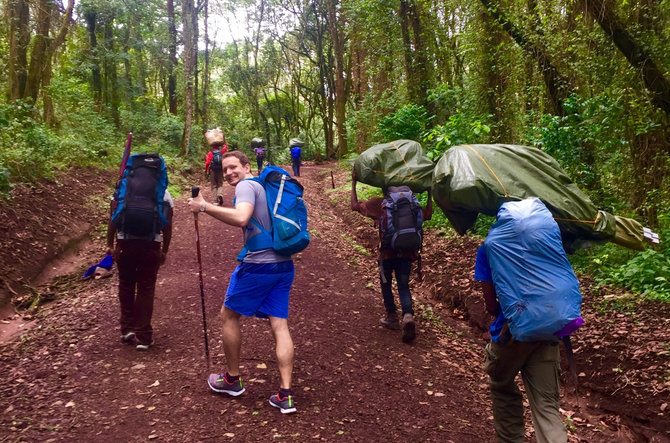 Beginning of hike Machame Gate to Machame Camp