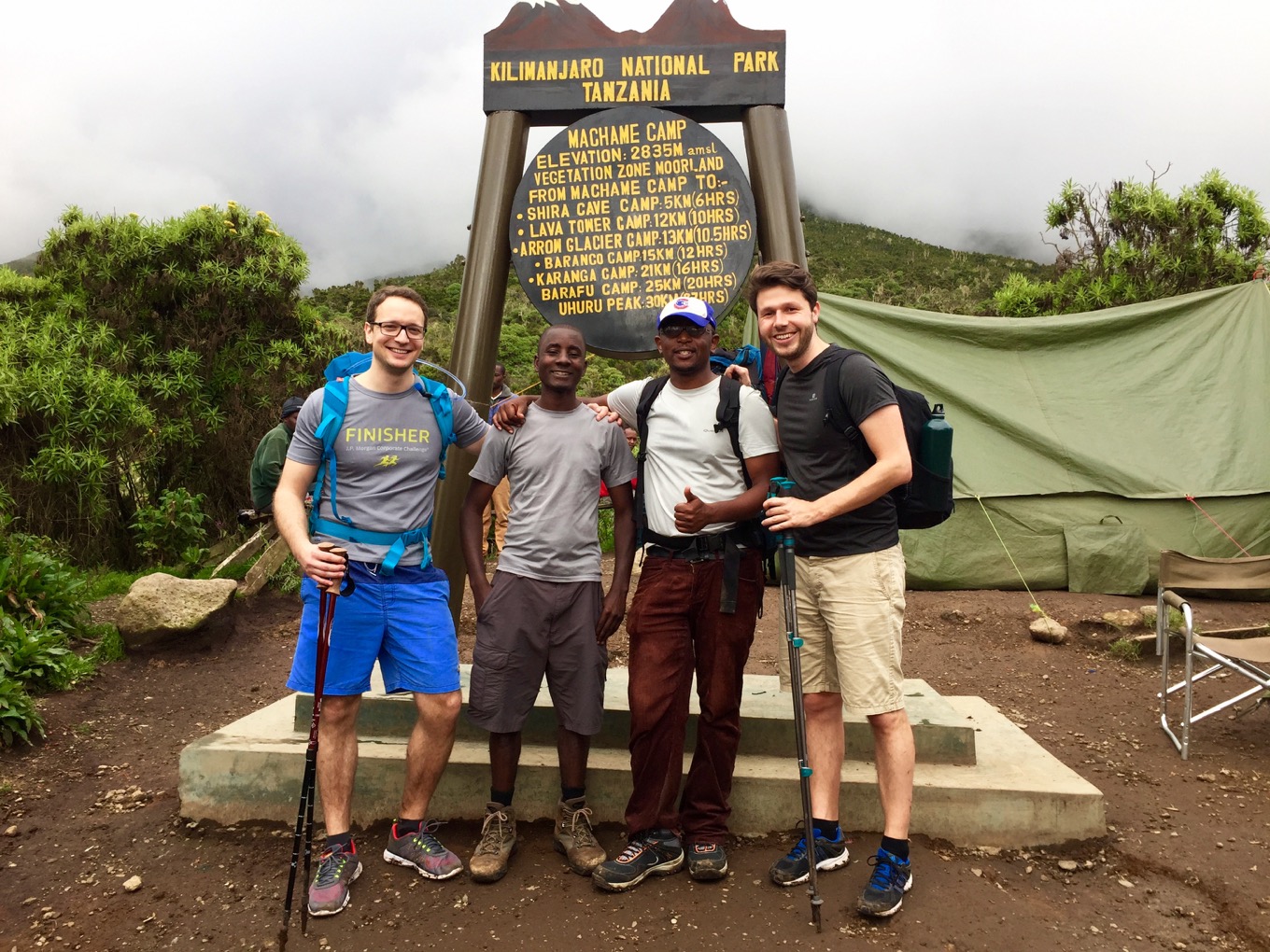 Arrival at Machame Camp late afternoon