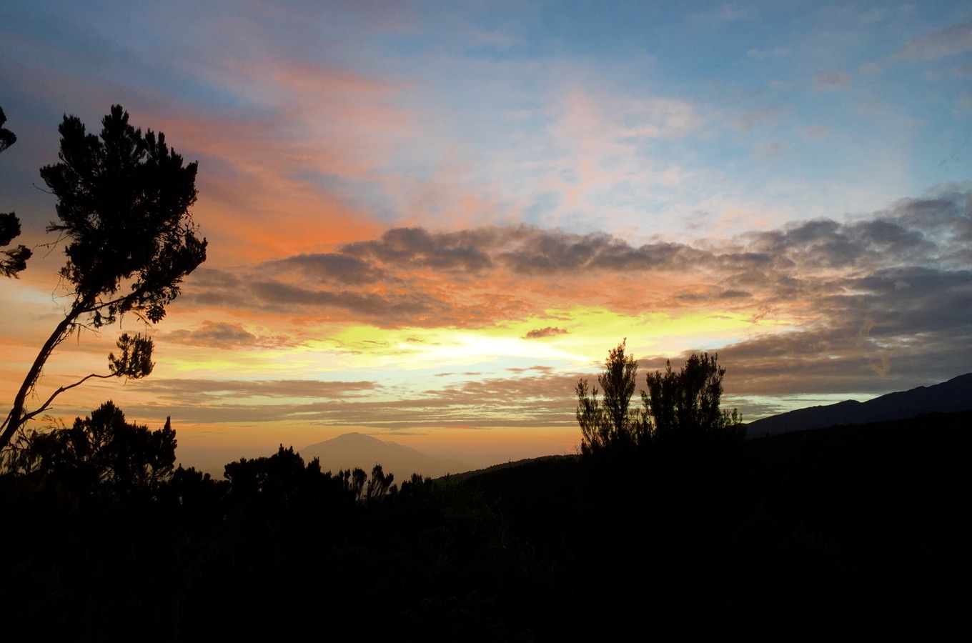 Sonnenuntergang am Kilimandscharo