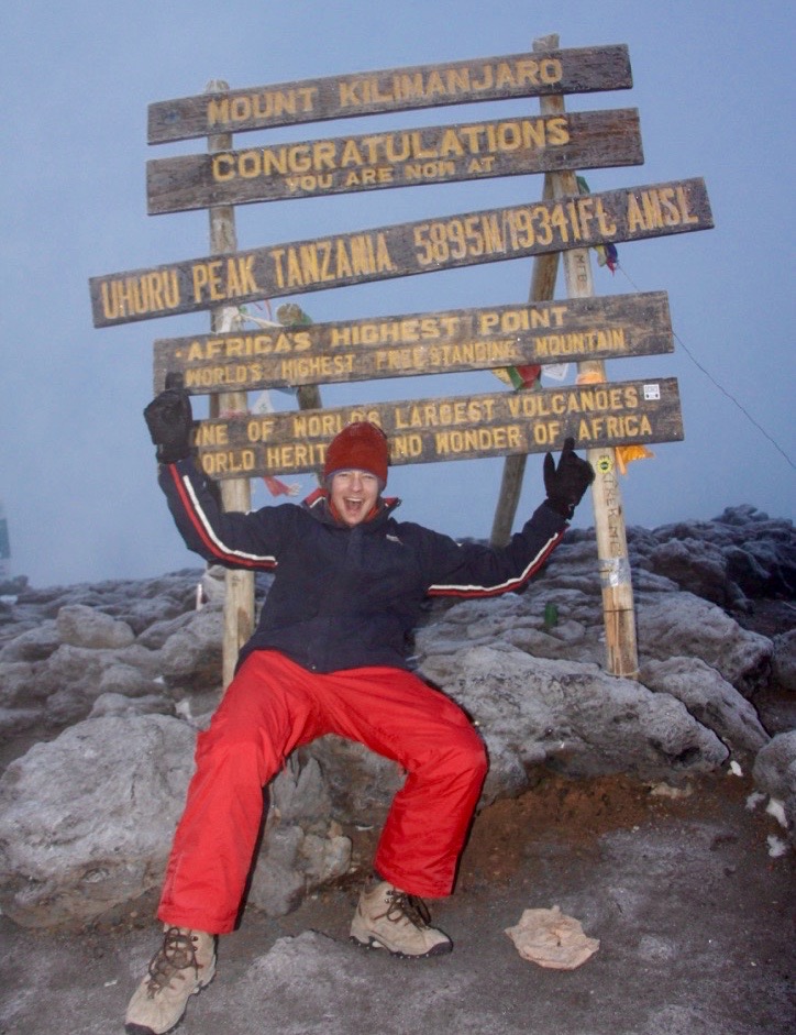 Summit-sign of Uhuru Peak, summit of Kilimanjaro