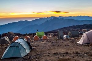 Campsite view in Kilimanjaro Lemosho route trail