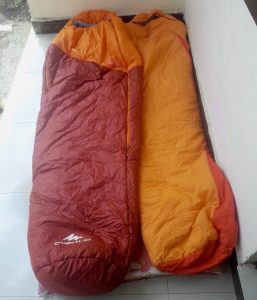 Ascension du Kilimandjaro, sacs de couchage