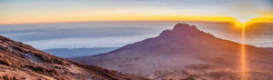 View from Uhuru Peak at sunrise